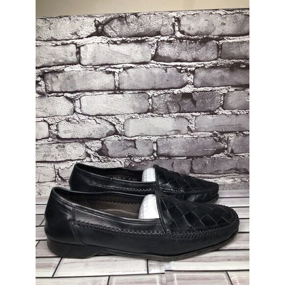 Bragano Cole Haan Men’s Size 13D Black Woven Leather Penny Loafers Shoes Italy main image 10